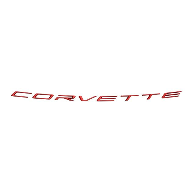Corvette Script Rear Emblem in Edge Red