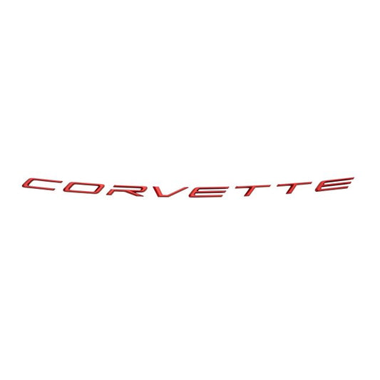 Corvette Script Rear Emblem in Edge Red
