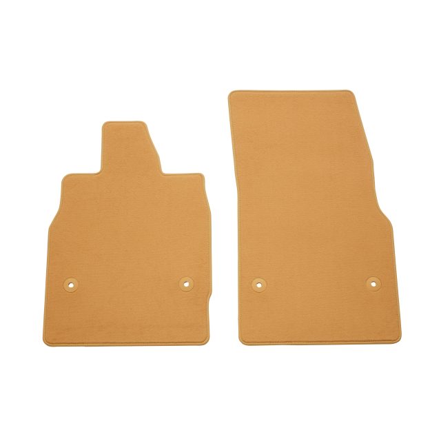 First-Row Carpeted Floor Mats in Natural Tan with Natural Tan Binding