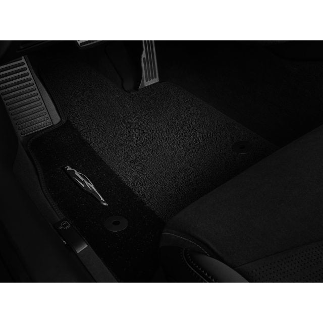 First-Row Premium Carpeted Floor Mats in Jet Black with Jet Black Stitching