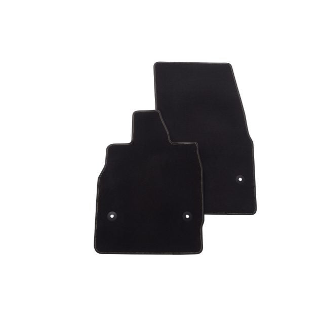 First-Row Carpeted Floor Mats in Jet Black with Lark Yellow Binding