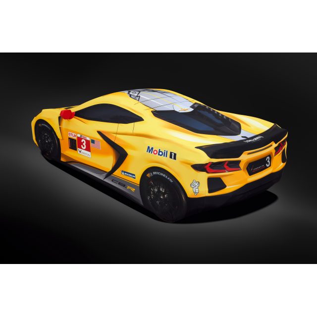 Premium Indoor Car Cover in Yellow with Fully Rendered Corvette C8.R