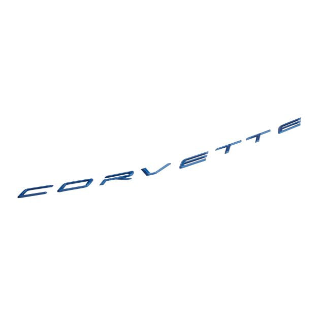 Corvette Script Rear Emblem in Elkhart Lake Blue Metallic